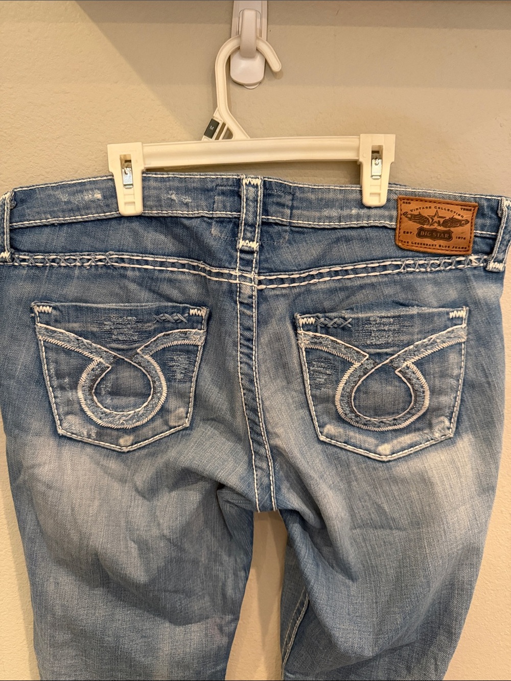 Big Star Light Blue Flared Jeans with Subtle Distressing